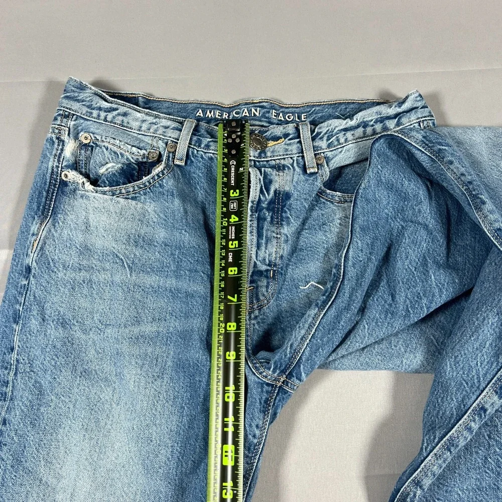 American Eagle Outfitters 90s Boyfriend Jeans Womens 4‎ Blue Cotton Distressed
